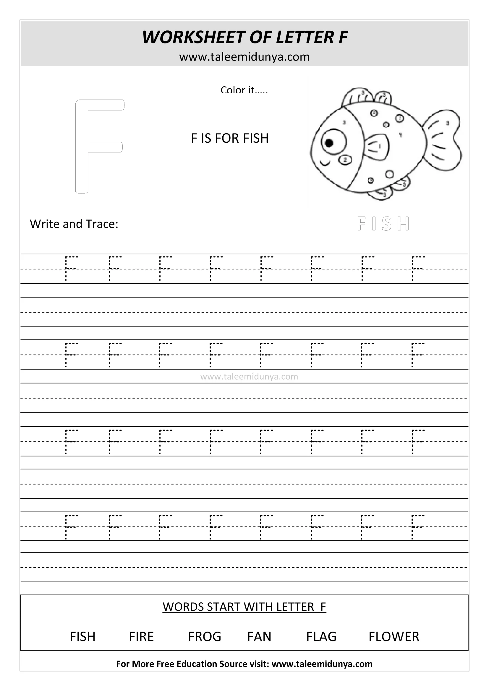 worksheet F